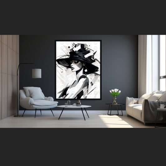 Digital Art - Avant-Garde Essence: Black Woman in White Space #2019