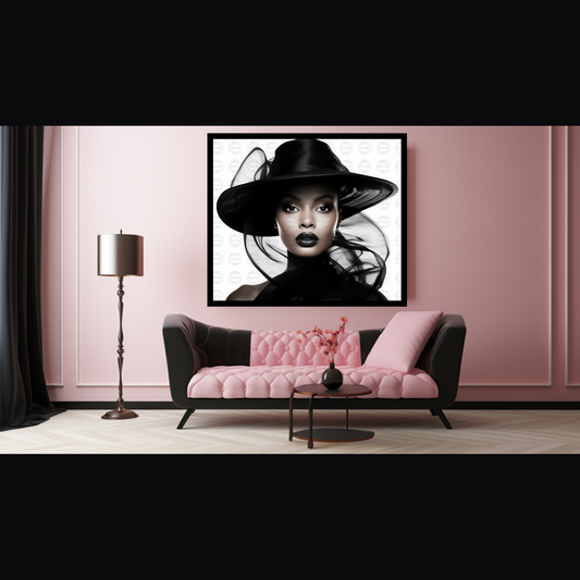 Digital Art - Avant-Garde Essence: Black Woman in White Space #2014