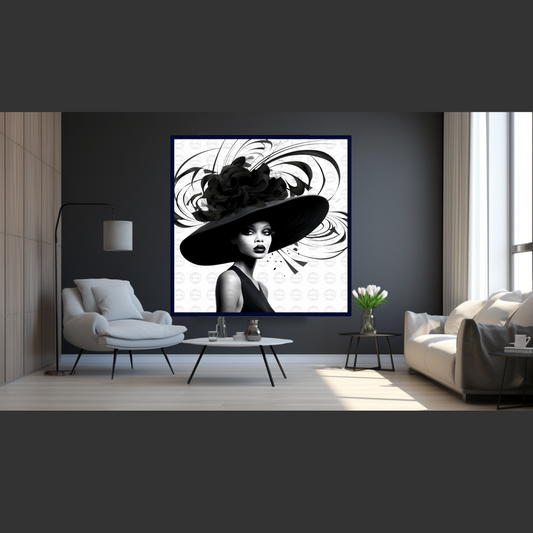 Digital Art - Avant-Garde Essence: Black Woman in White Space #2016