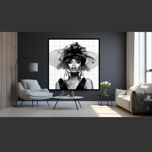 Digital Art - Avant-Garde Essence: Black Woman in White Space #2017