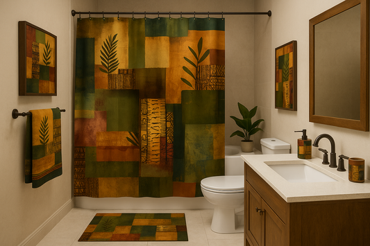 Rooted in Earth, Woven in Culture: Afrocentric Decor Inspired by Textiles, Texture & Legacy - Shower Curtain 72"x84" - B56258