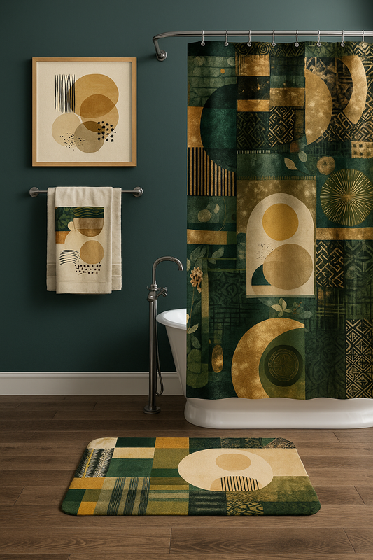 Rooted in Earth, Woven in Culture: Afrocentric Decor Inspired by Textiles, Texture & Legacy - Shower Curtain 72"x84" - 958744A