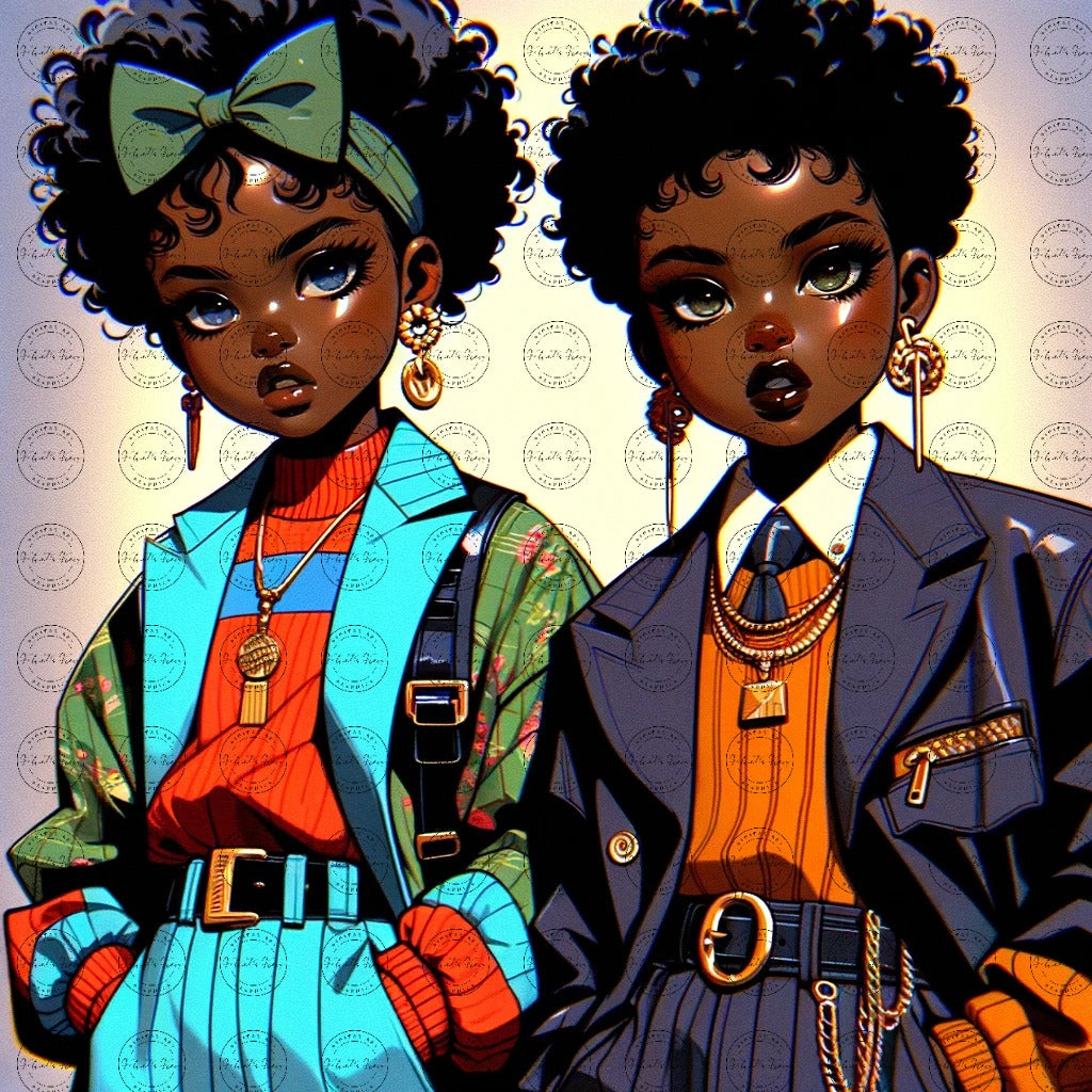 Black Girl Art - Kids Digital Art - Velvet's View - Colorful Essence - A Whimsical Fusion 59