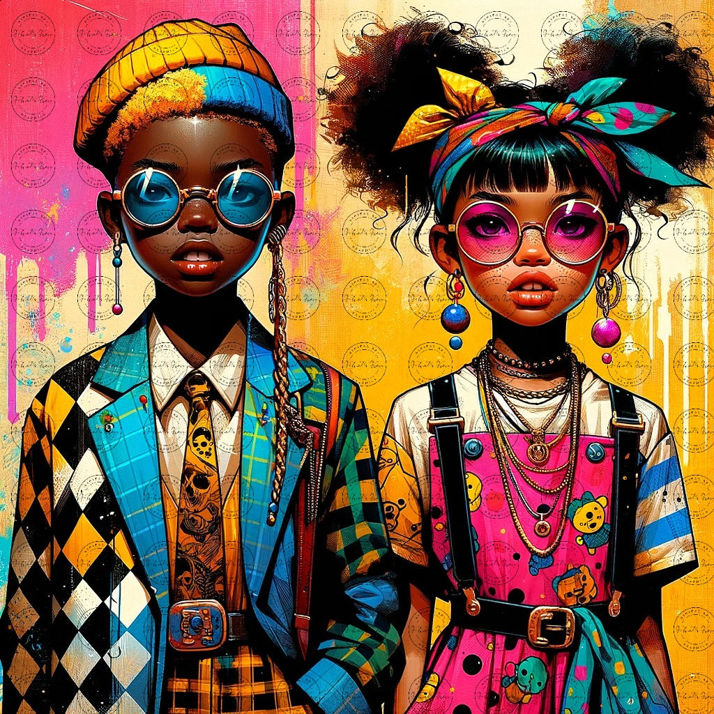 Black Girl Art - Kids Digital Art - Velvet's View - Colorful Essence - A Whimsical Fusion 61