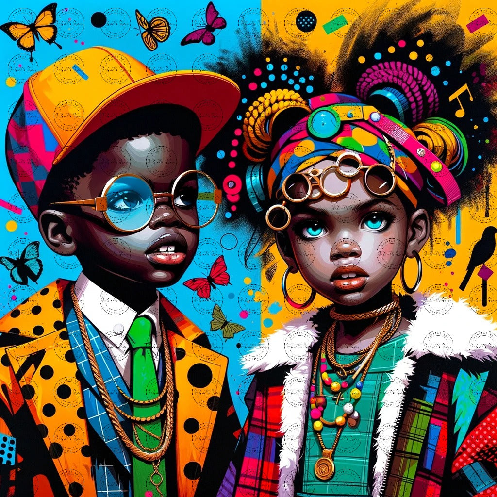 Black Girl Art - Kids Digital Art - Velvet's View - Colorful Essence - A Whimsical Fusion 62