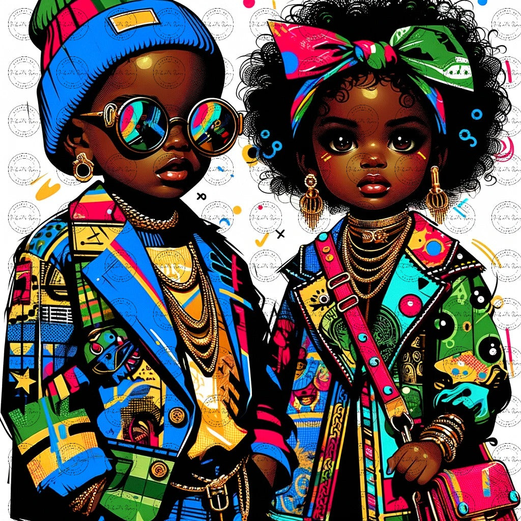 Black Girl Art - Kids Digital Art - Velvet's View - Colorful Essence - A Whimsical Fusion 63