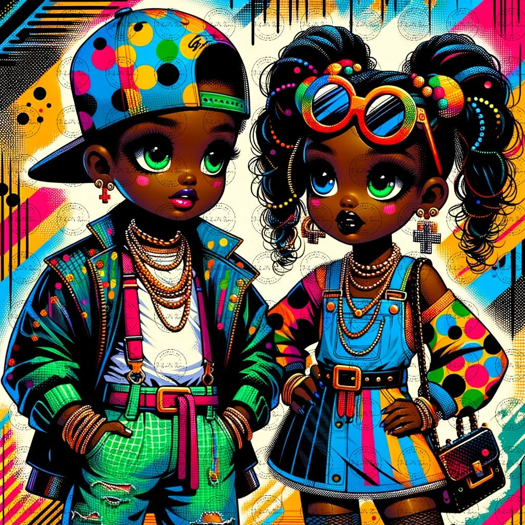 Black Girl Art - Kids Digital Art - Velvet's View - Colorful Essence - A Whimsical Fusion 66