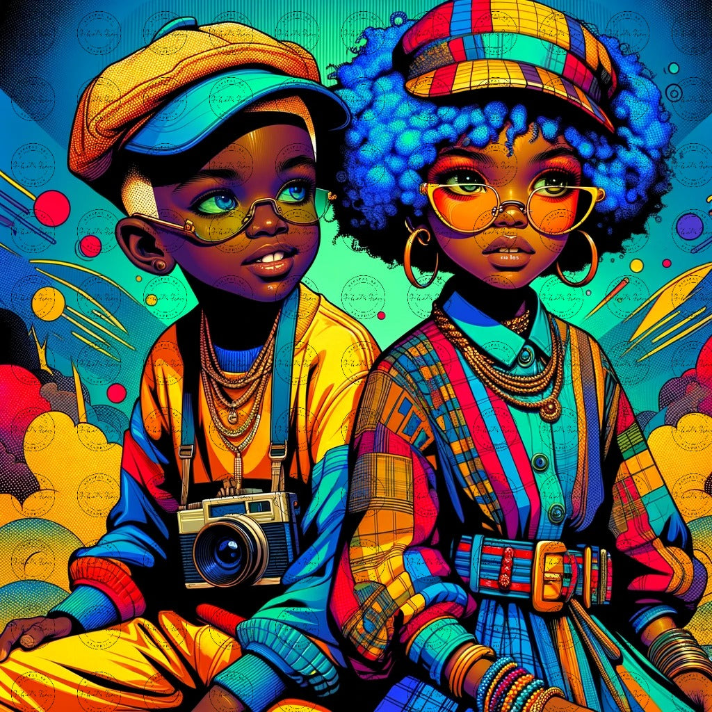 Black Girl Art - Kids Digital Art - Velvet's View - Colorful Essence - A Whimsical Fusion 65