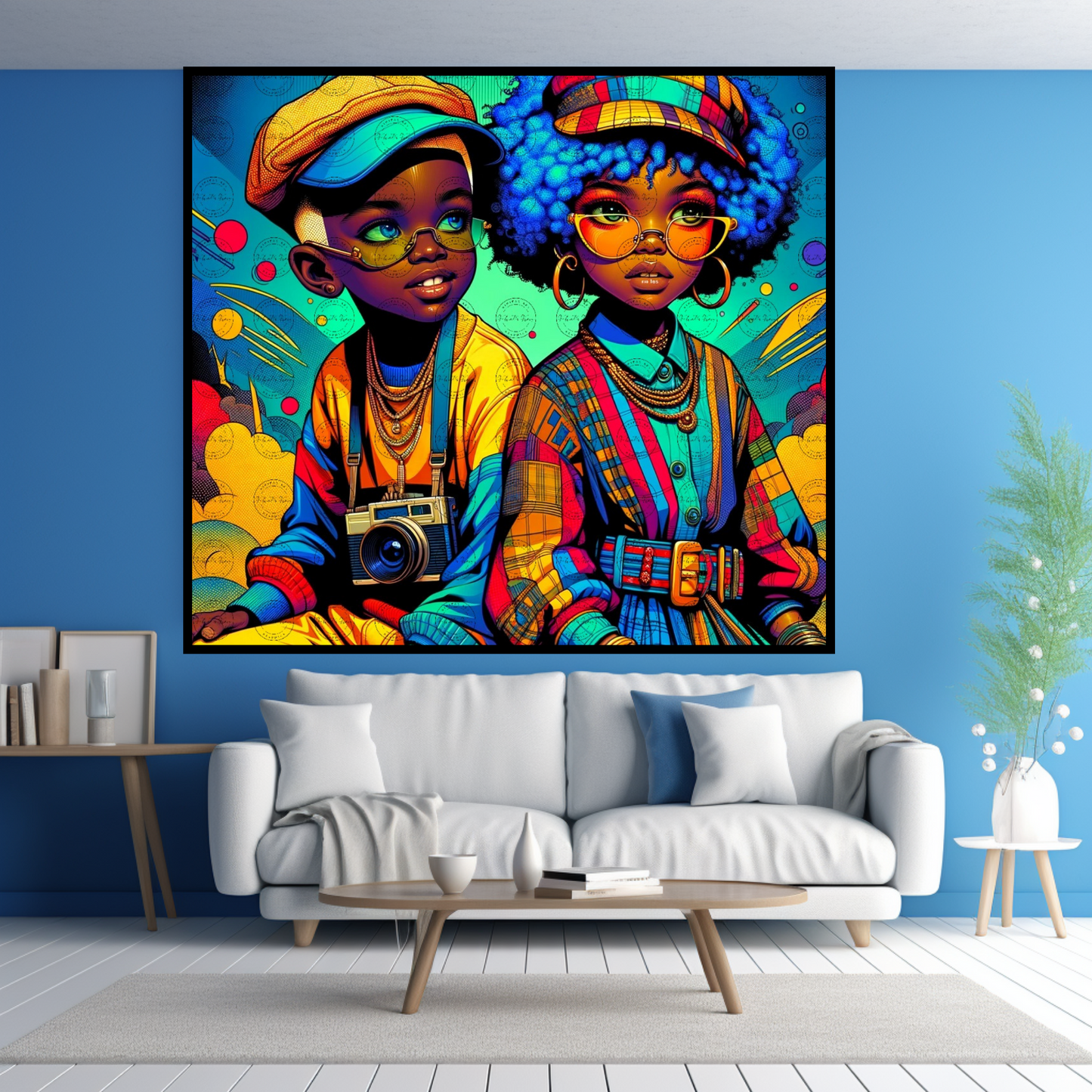 Black Girl Art - Kids Digital Art - Velvet's View - Colorful Essence - A Whimsical Fusion 65