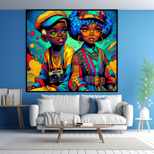 Black Girl Art - Kids Digital Art - Velvet's View - Colorful Essence - A Whimsical Fusion 65