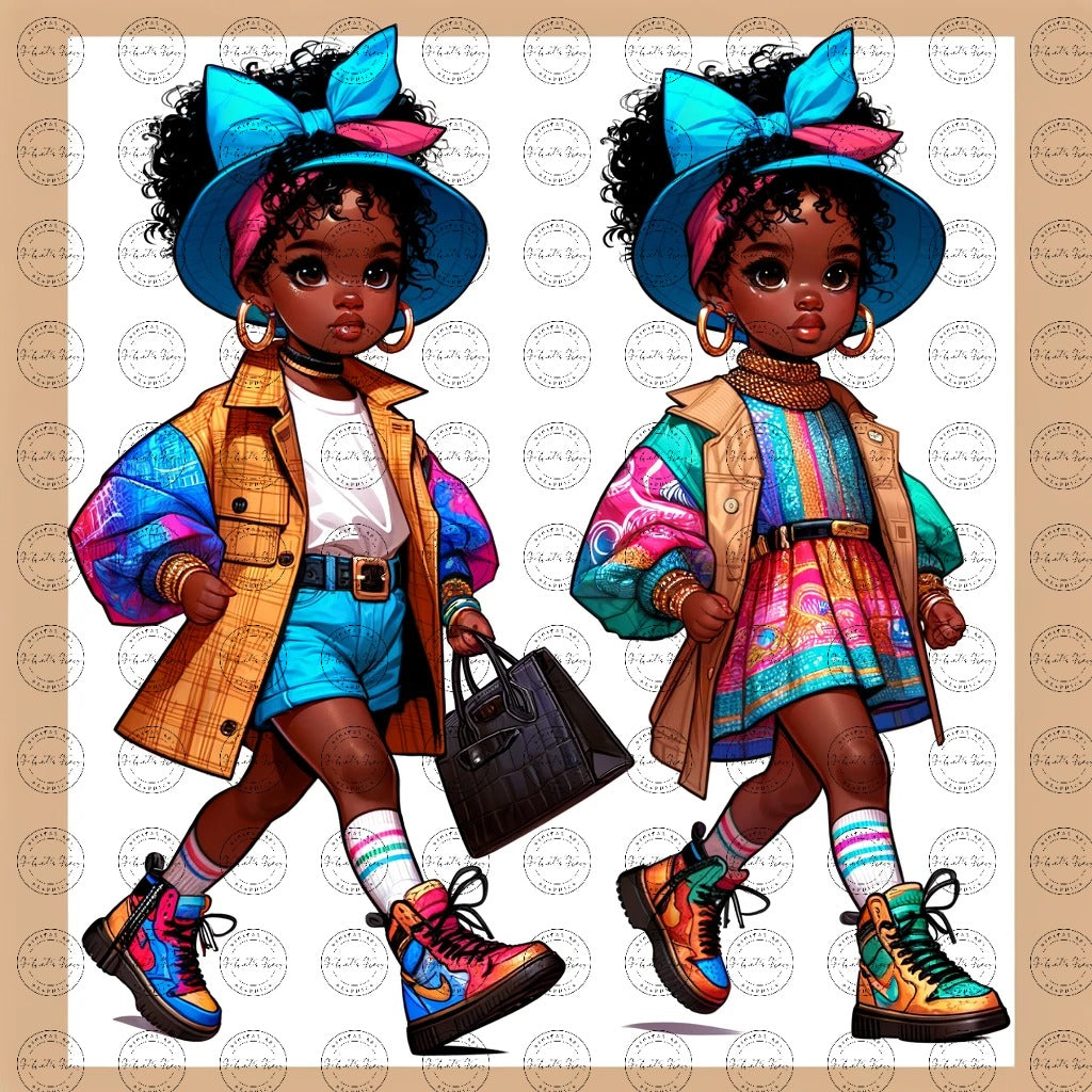 Black Girl Art - Kids Digital Art - Velvet's View - Colorful Essence - A Whimsical Fusion 53