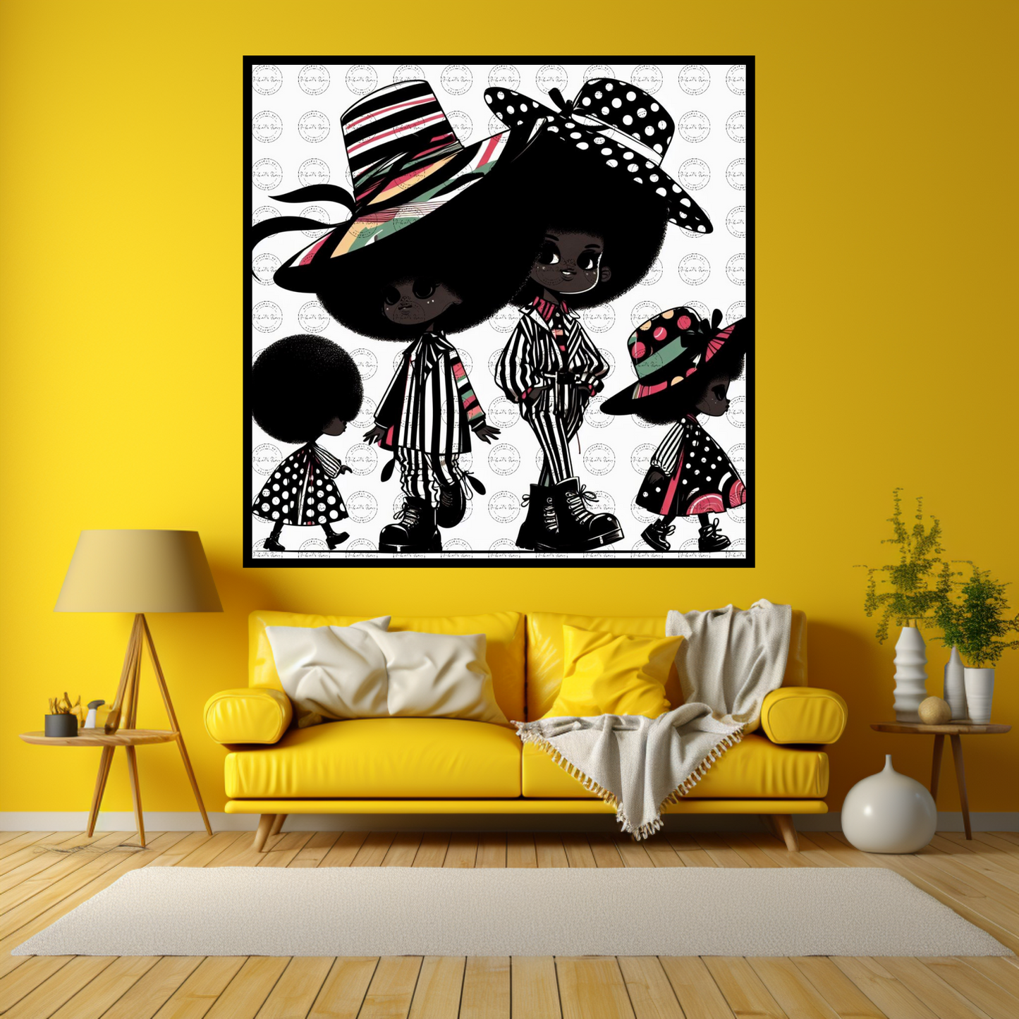 Black Girl Art - Kids Digital Art - Velvet's View - Kool Aid Cuties Collection: A Monochrome Tapestry of Childhood Joys 419