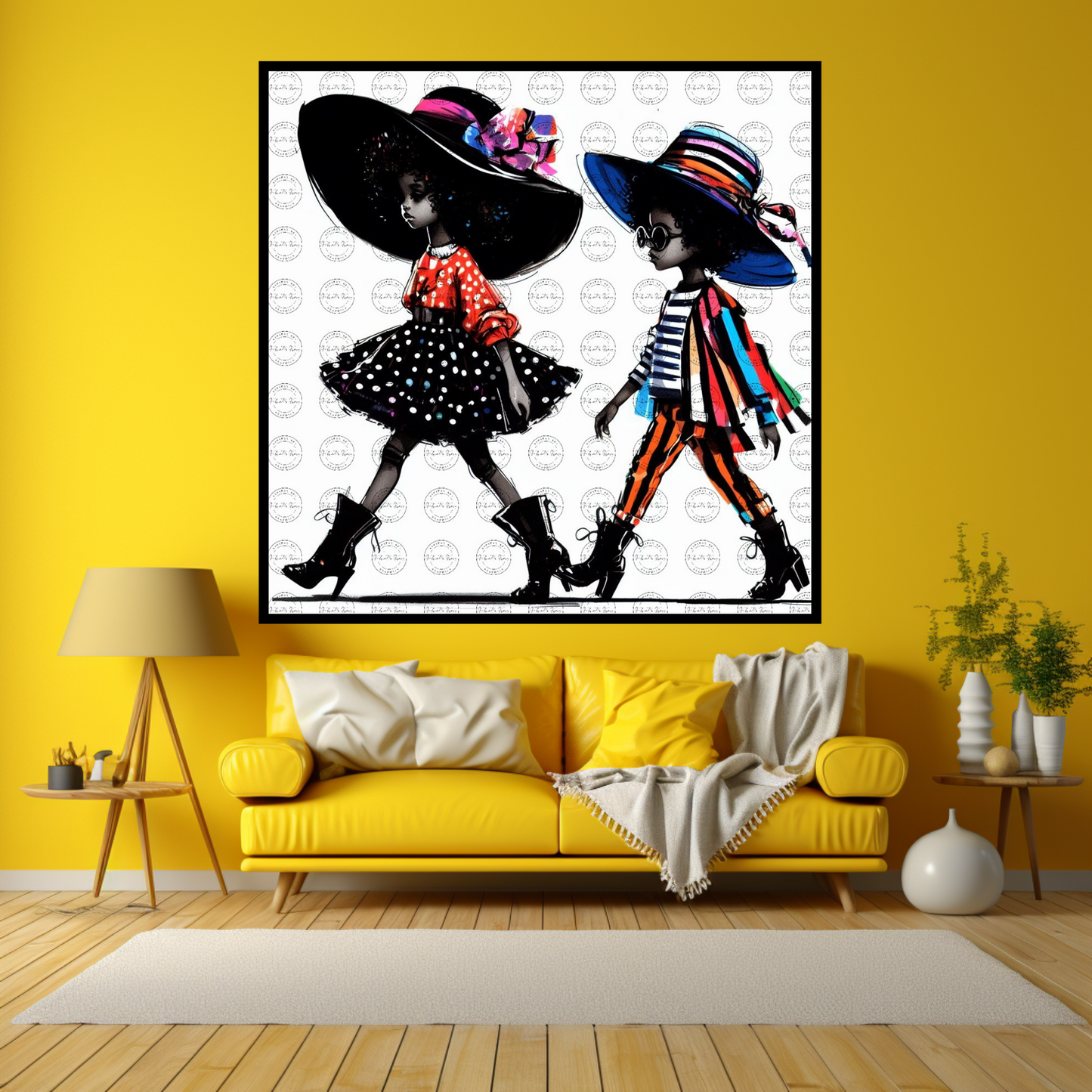 Black Girl Art - Kids Digital Art - Velvet's View - Kool Aid Cuties Collection: A Monochrome Tapestry of Childhood Joys 423