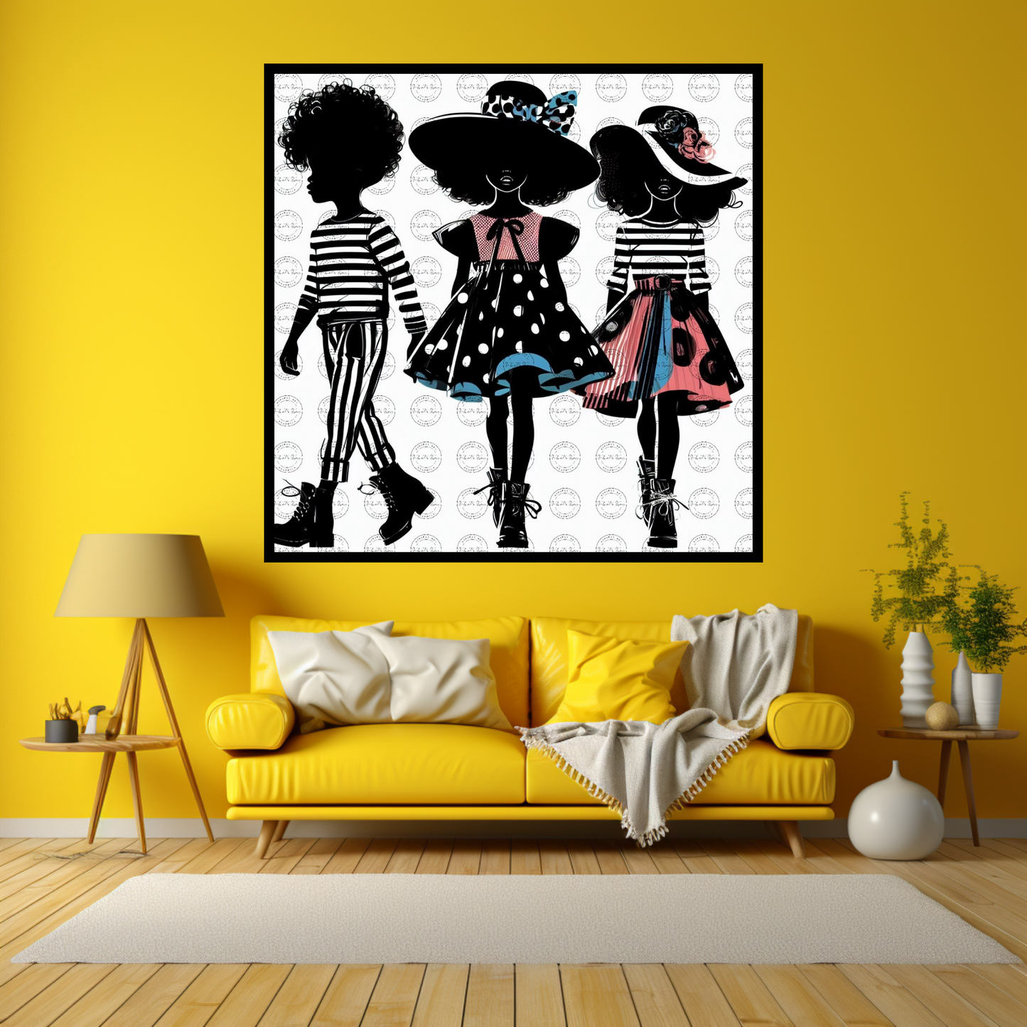 Black Girl Art - Kids Digital Art - Velvet's View - Kool Aid Cuties Collection: A Monochrome Tapestry of Childhood Joys 412