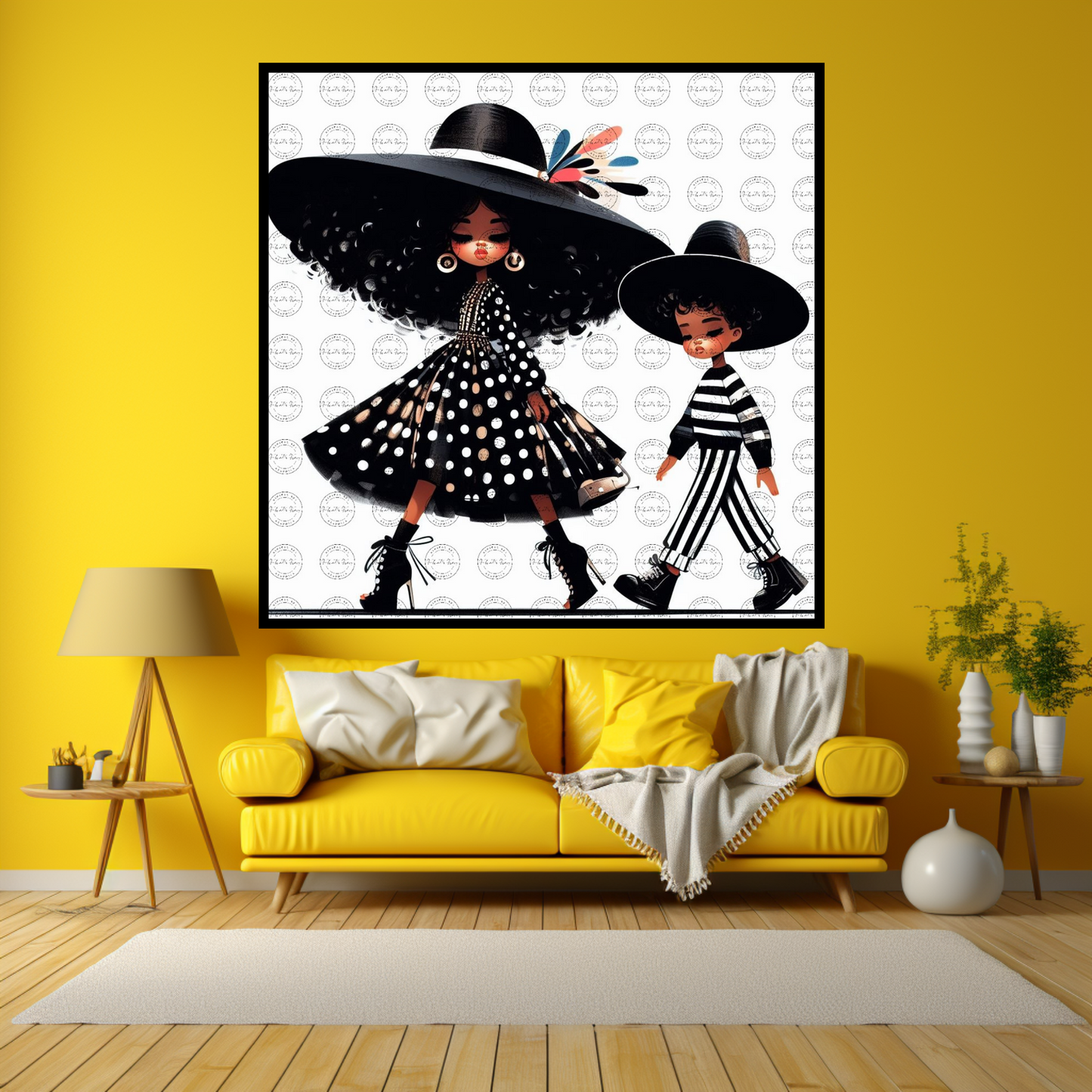 Black Girl Art - Kids Digital Art - Velvet's View - Kool Aid Cuties Collection: A Monochrome Tapestry of Childhood Joys 413