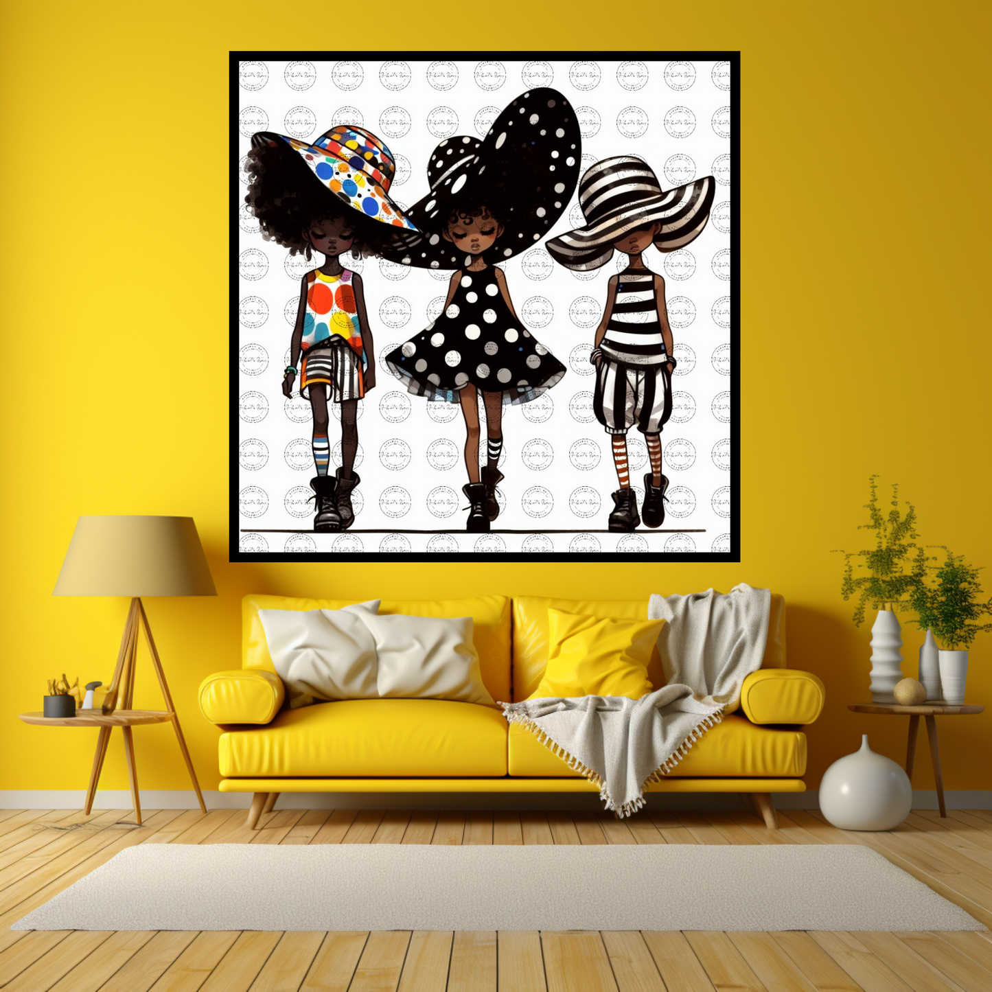 Black Girl Art - Kids Digital Art - Velvet's View - Kool Aid Cuties Collection: A Monochrome Tapestry of Childhood Joys 414
