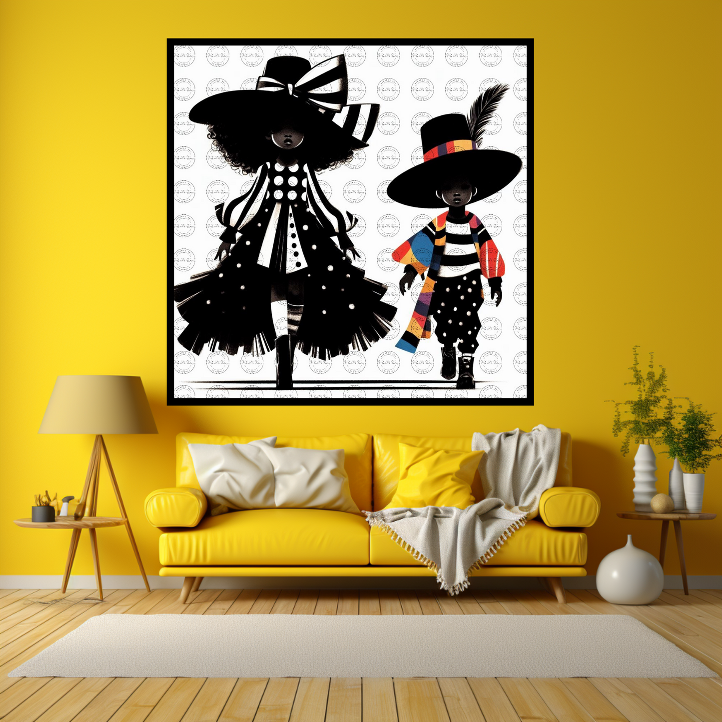 Black Girl Art - Kids Digital Art - Velvet's View - Kool Aid Cuties Collection: A Monochrome Tapestry of Childhood Joys 415