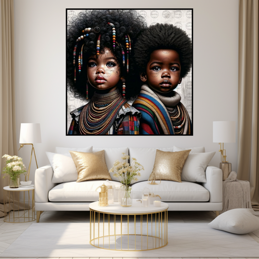 Black Girl Art - Kids Digital Art - Velvet's View - Urban Elegance - Toddlers in Vogue 45