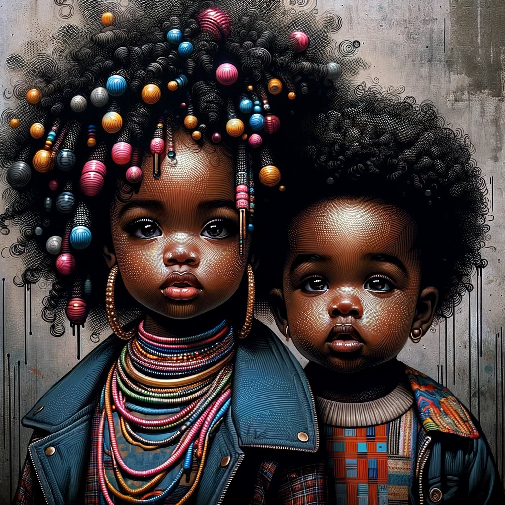 Black Girl Art - Kids Digital Art - Velvet's View - Urban Elegance - Toddlers in Vogue 46