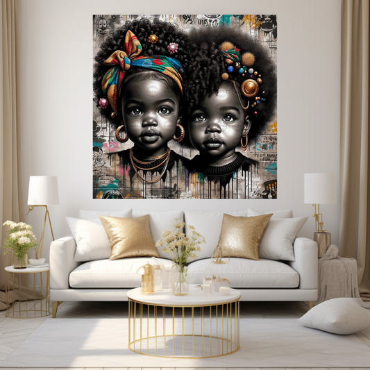 Black Girl Art - Kids Digital Art - Velvet's View - Urban Elegance - Toddlers in Vogue 48