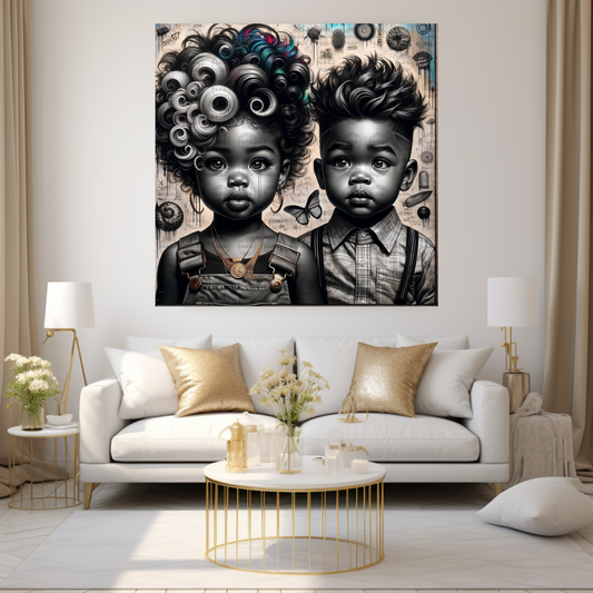 Black Girl Art - Kids Digital Art - Velvet's View - Urban Elegance - Toddlers in Vogue 49