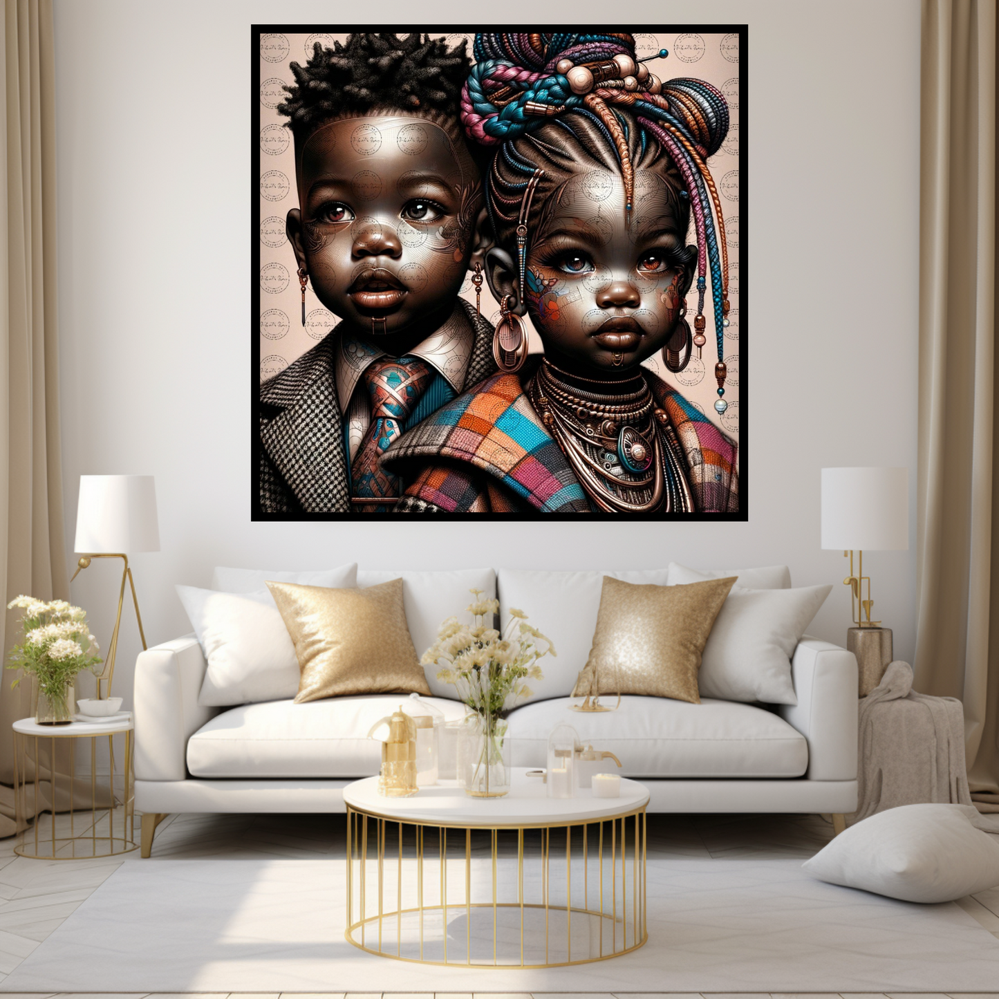 Black Girl Art - Kids Digital Art - Velvet's View - Urban Elegance - Toddlers in Vogue 36