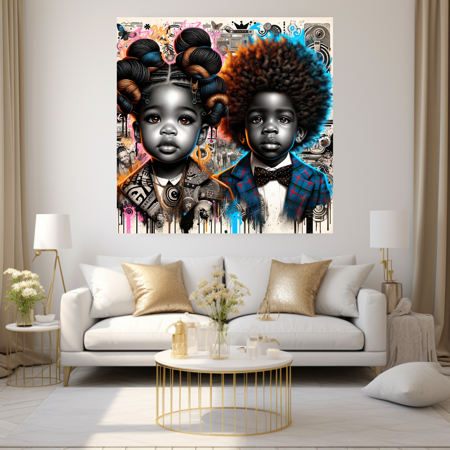Black Girl Art - Kids Digital Art - Velvet's View - Urban Elegance - Toddlers in Vogue 52