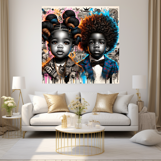 Black Girl Art - Kids Digital Art - Velvet's View - Urban Elegance - Toddlers in Vogue 52