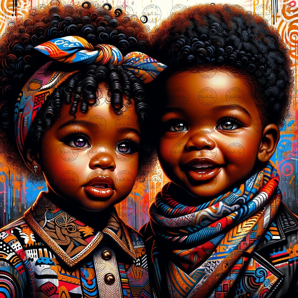 Black Girl Art - Kids Digital Art - Velvet's View - Urban Elegance - Toddlers in Vogue 53