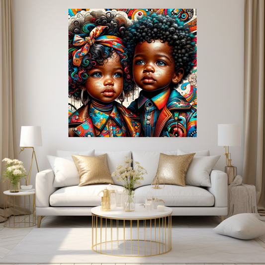 Black Girl Art - Kids Digital Art - Velvet's View - Urban Elegance - Toddlers in Vogue 54