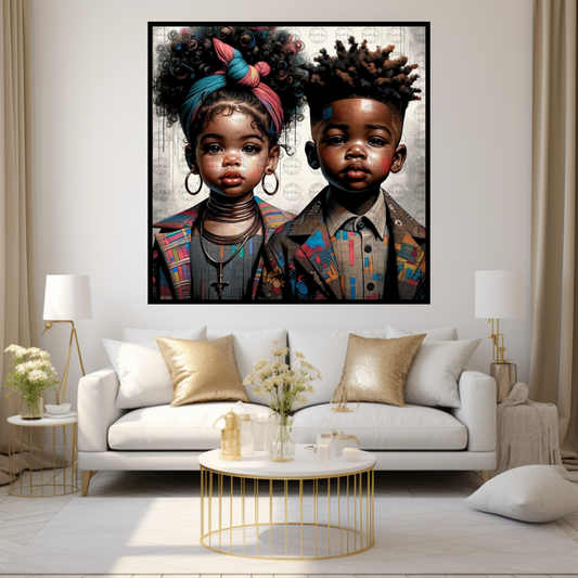 Black Girl Art - Kids Digital Art - Velvet's View - Urban Elegance - Toddlers in Vogue 37