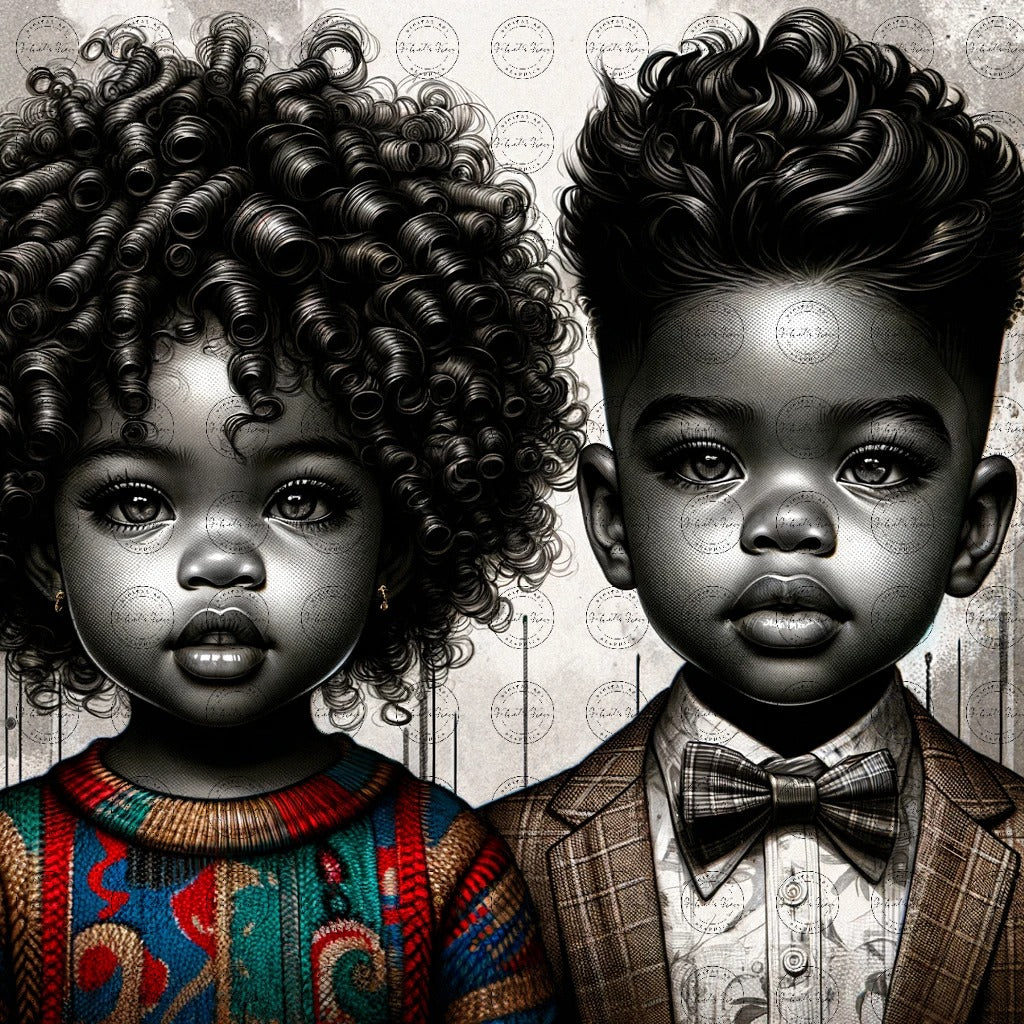 Black Girl Art - Kids Digital Art - Velvet's View - Urban Elegance - Toddlers in Vogue 38
