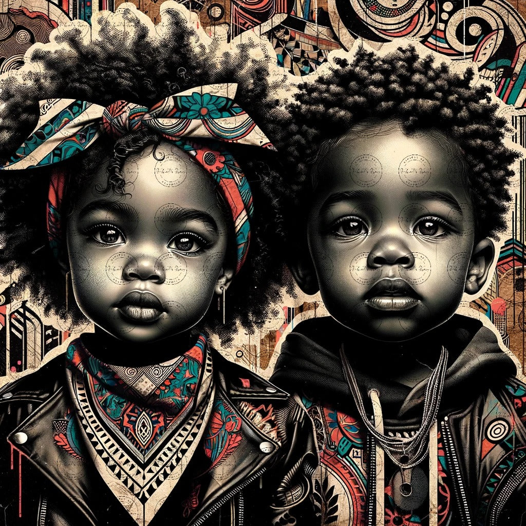 Black Girl Art - Kids Digital Art - Velvet's View - Urban Elegance - Toddlers in Vogue 39