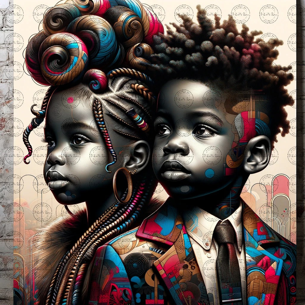 Black Girl Art - Kids Digital Art - Velvet's View - Urban Elegance - Toddlers in Vogue 41