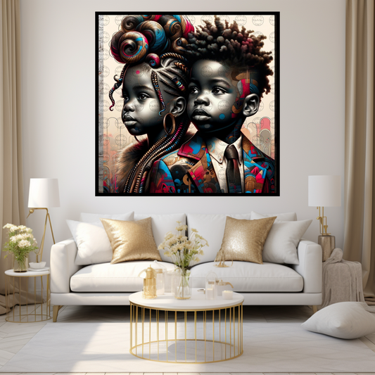 Black Girl Art - Kids Digital Art - Velvet's View - Urban Elegance - Toddlers in Vogue 41