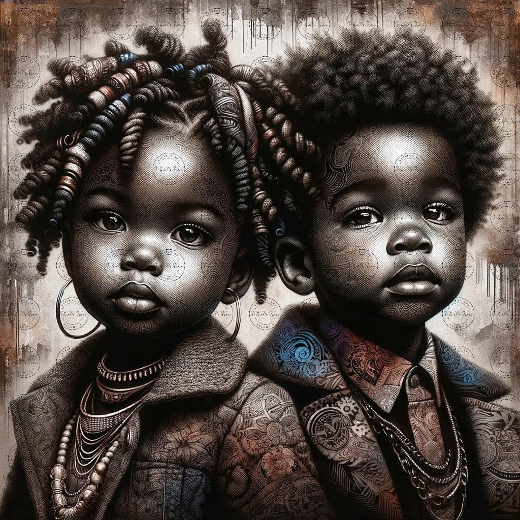 Black Girl Art - Kids Digital Art - Velvet's View - Urban Elegance - Toddlers in Vogue 43