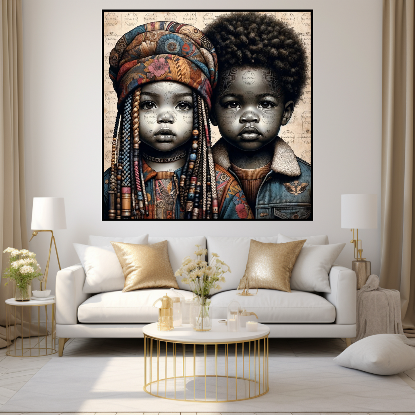 Black Girl Art - Kids Digital Art - Velvet's View - Urban Elegance - Toddlers in Vogue 44