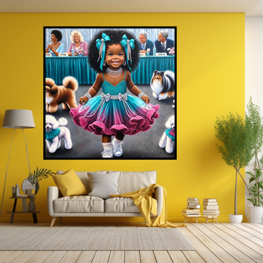 Black Girl Art - Kids Digital Art - Velvet's View - Enchanted Elegance - A Pageant of Poodles and Pearls 311