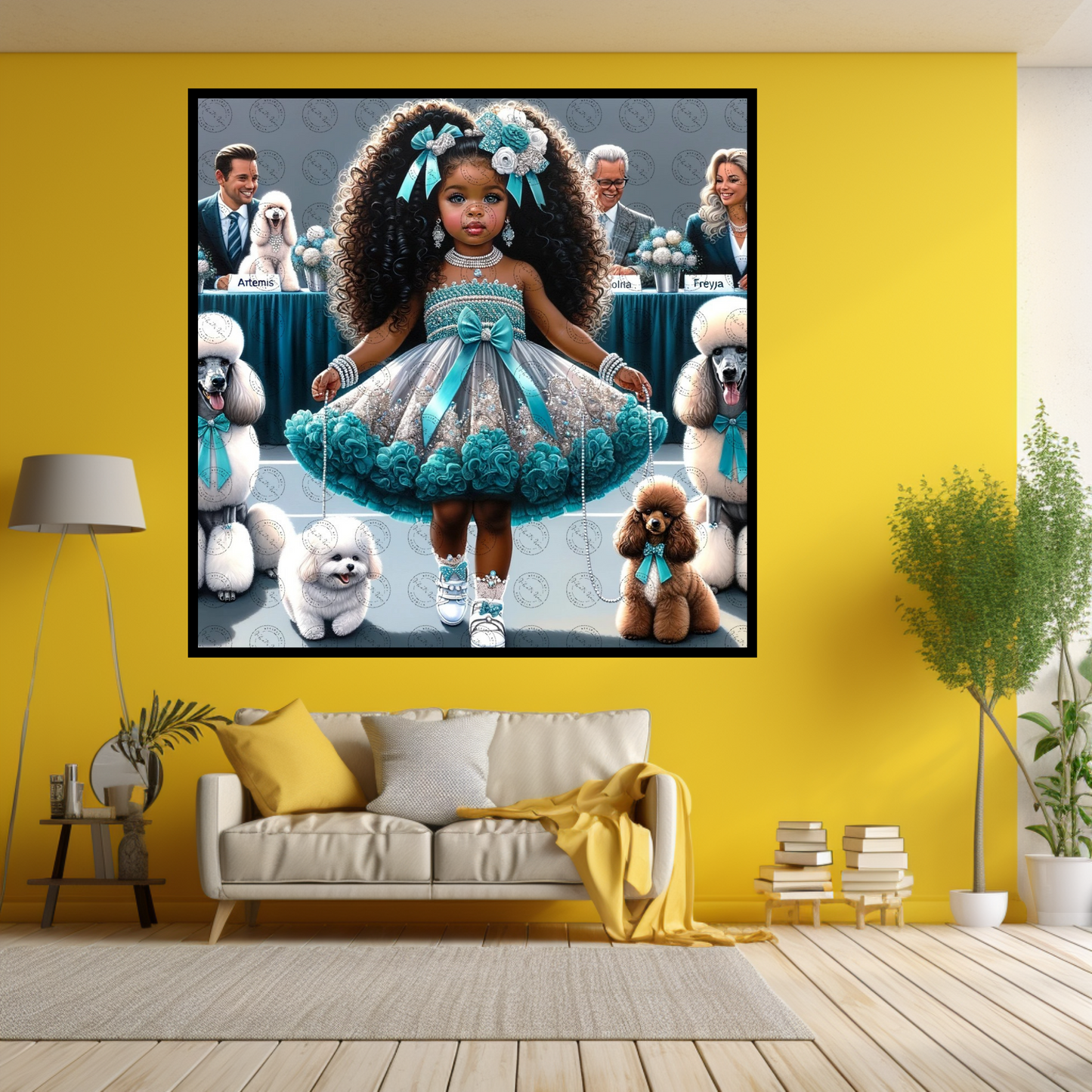 Black Girl Art - Kids Digital Art - Velvet's View - Enchanted Elegance - A Pageant of Poodles and Pearls 301