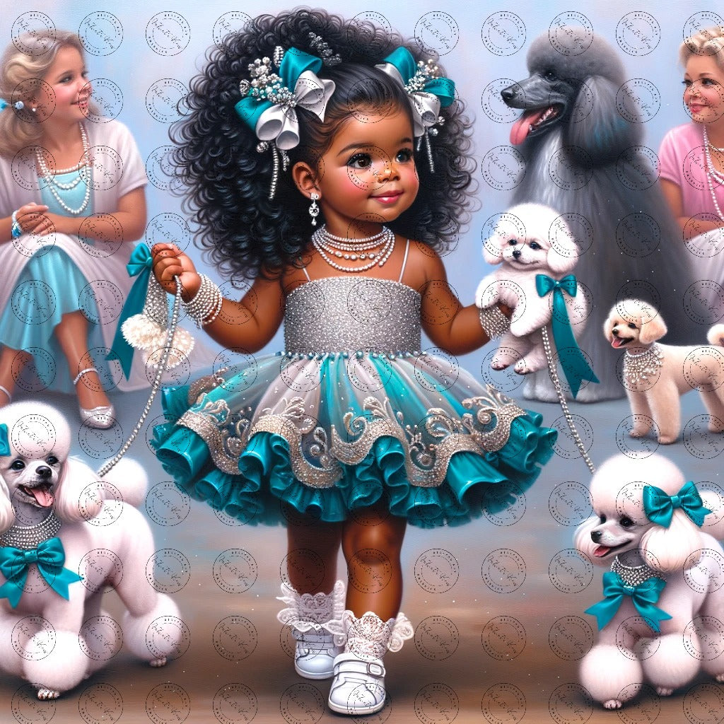 Black Girl Art - Kids Digital Art - Velvet's View - Enchanted Elegance - A Pageant of Poodles and Pearls 305