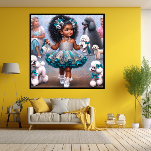 Black Girl Art - Kids Digital Art - Velvet's View - Enchanted Elegance - A Pageant of Poodles and Pearls 302