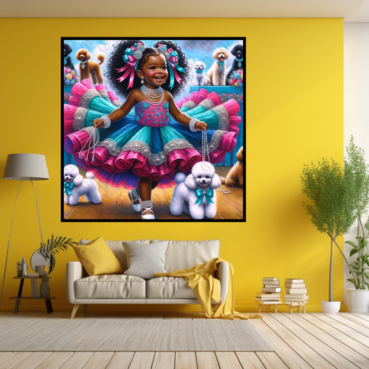 Black Girl Art - Kids Digital Art - Velvet's View - Enchanted Elegance - A Pageant of Poodles and Pearls 303