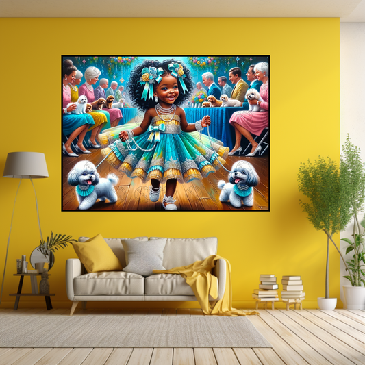 Black Girl Art - Kids Digital Art - Velvet's View - Enchanted Elegance - A Pageant of Poodles and Pearls 309