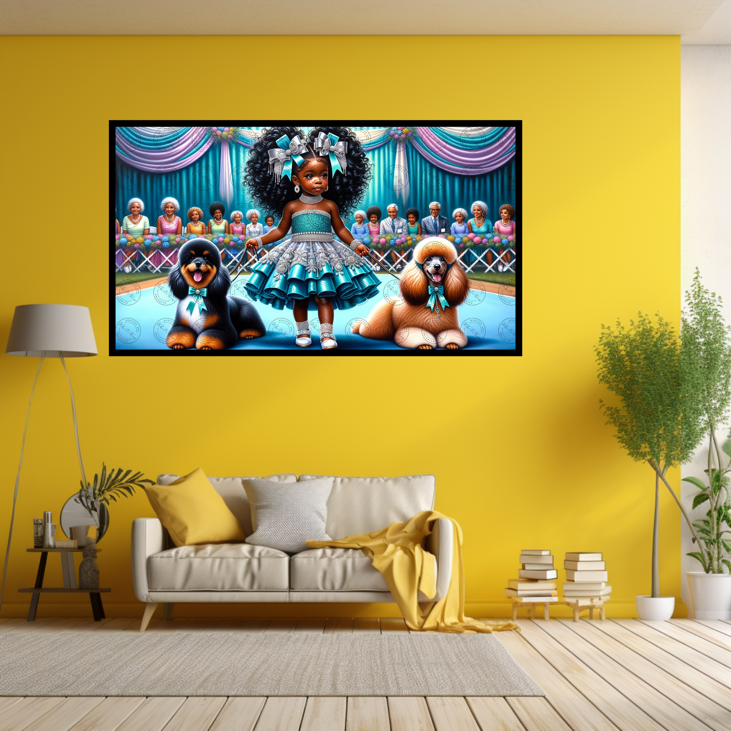 Black Girl Art - Kids Digital Art - Velvet's View - Enchanted Elegance - A Pageant of Poodles and Pearls 310