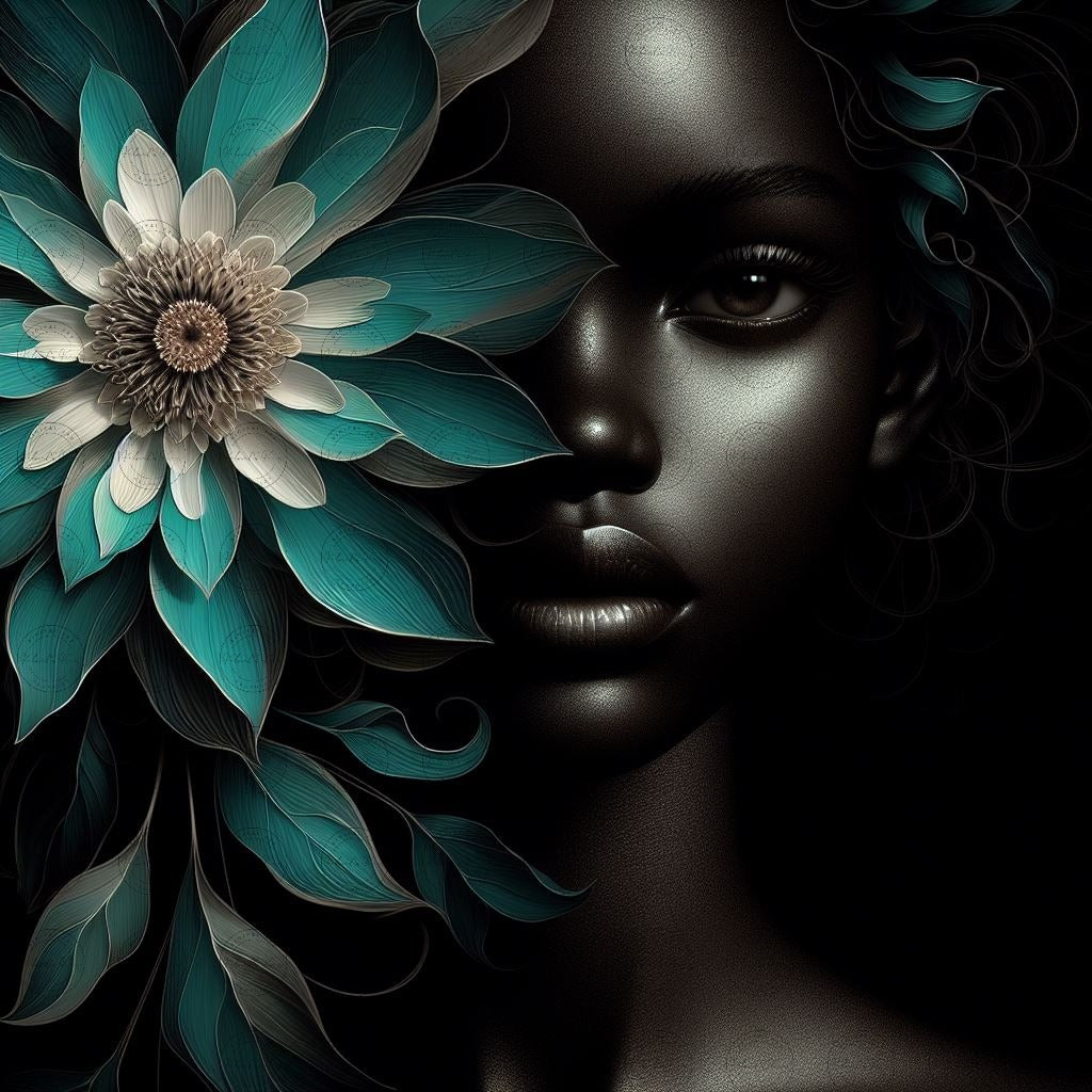 Digital Art - Botanical Elegance: A Verdant Veil - #2016