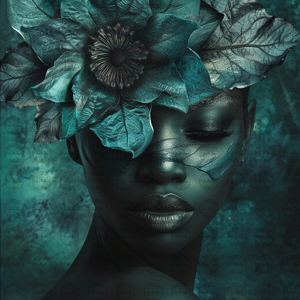 Digital Art - Botanical Elegance: A Verdant Veil - #2011