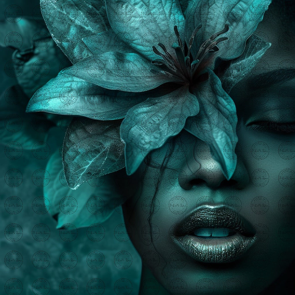 Digital Art - Botanical Elegance: A Verdant Veil - #2013