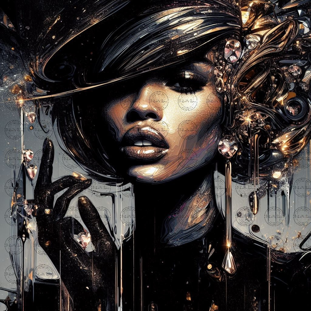 Digital Art - Vivid Elegance: Neo-Expressionist Fusion - #2018