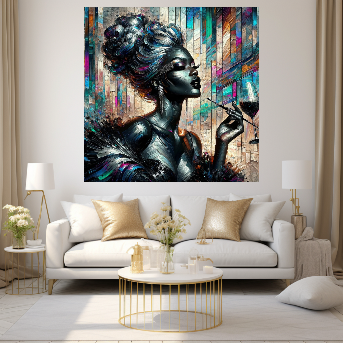 Digital Art - Vivid Elegance: Neo-Expressionist Fusion - #2012