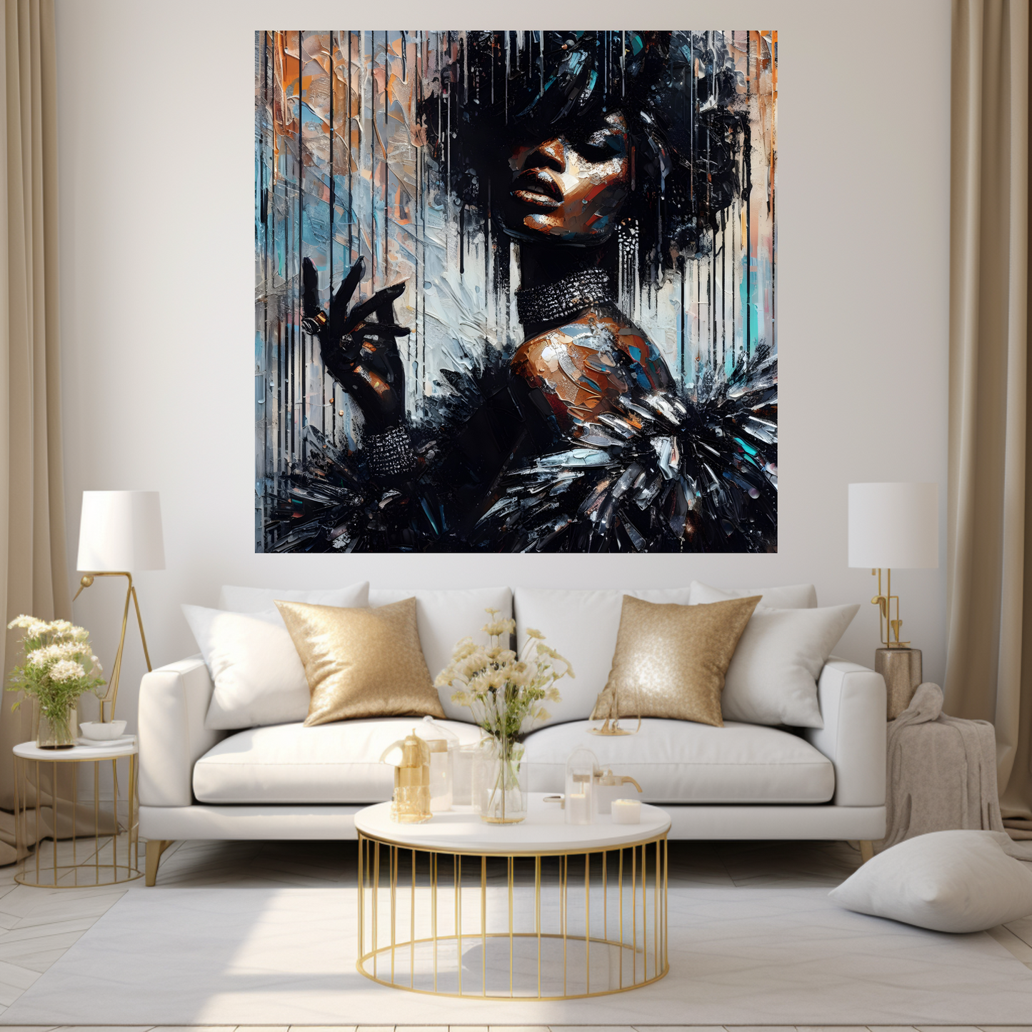 Digital Art - Vivid Elegance: Neo-Expressionist Fusion - #2013